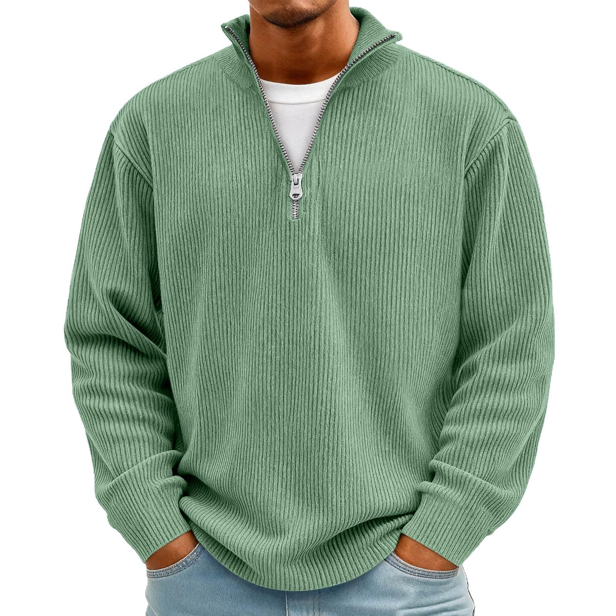 Men's Corduroy Quarter-Zip Pullover