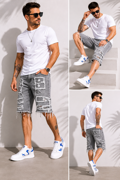 ⚡Raw Hem Denim Shorts with Rips
