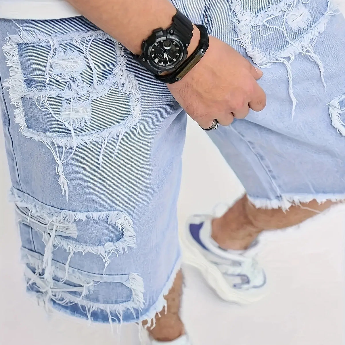 ⚡Raw Hem Denim Shorts with Rips