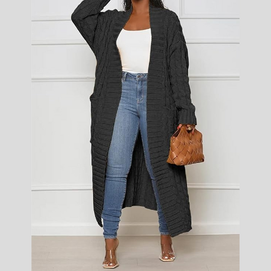Women's Long Cardigan 2026 Oversized Coat Long Sleeve Open Cardigan Knitted Extra