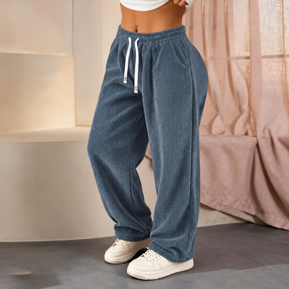 [LAST DAY SALE]Women's Solid Straight Leg Corduroy Bottoms-100% Cotton.