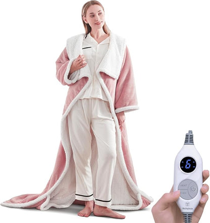 🔥 Couverture chauffante Sherpa avec poche pour les pieds – Ultra douce & arrêt automatique