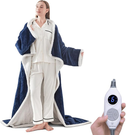 🔥 Couverture chauffante Sherpa avec poche pour les pieds – Ultra douce & arrêt automatique