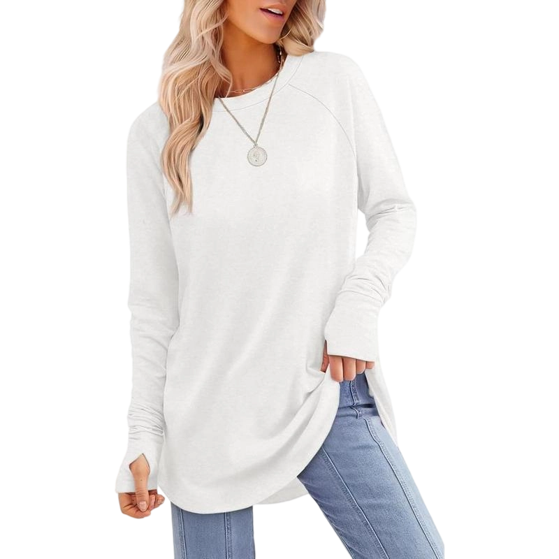 Womens Long Sleeve Round Neck Tunic Tops🎊