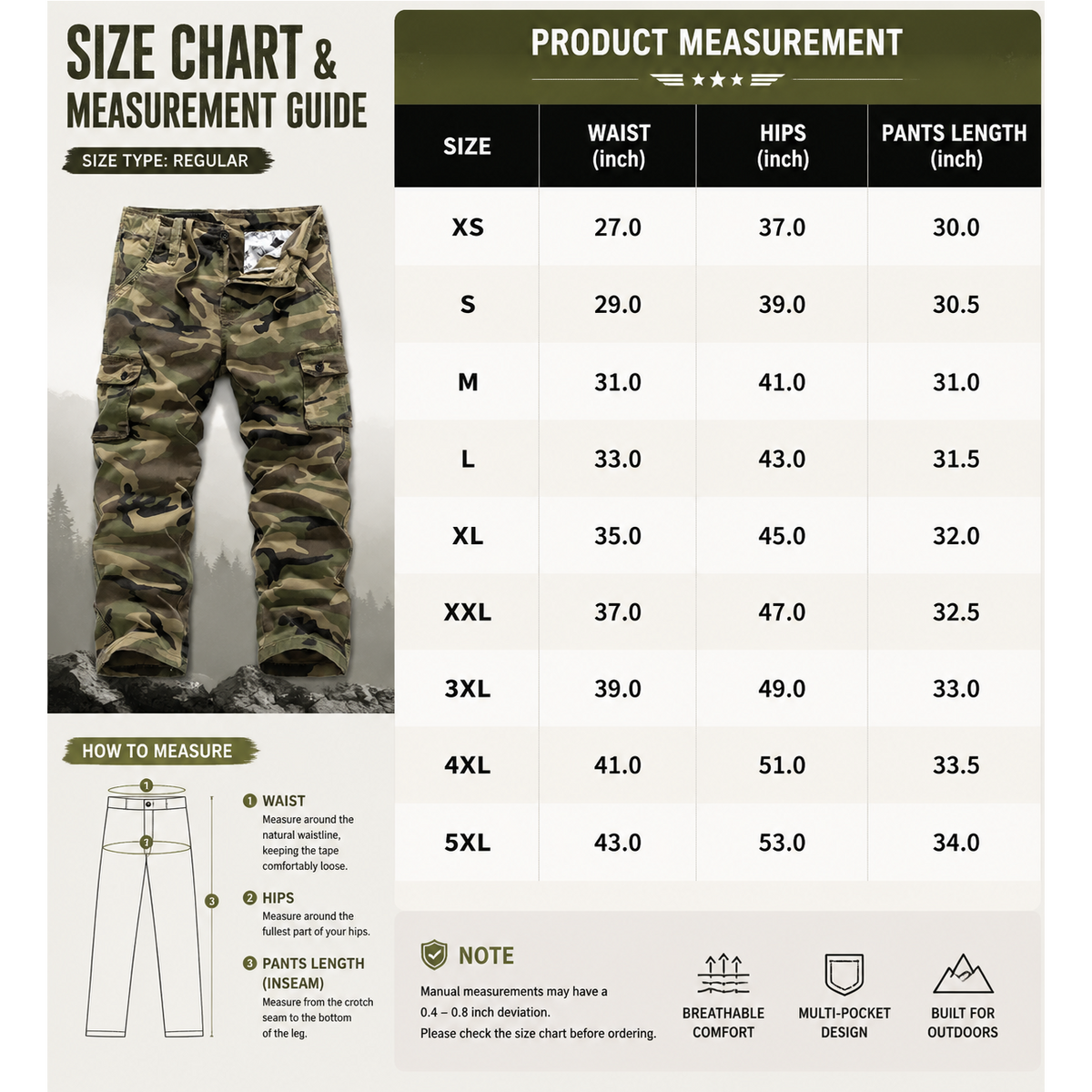 🔥 【LAST DAY SALE】Men’s practical camouflage cargo pant🔥