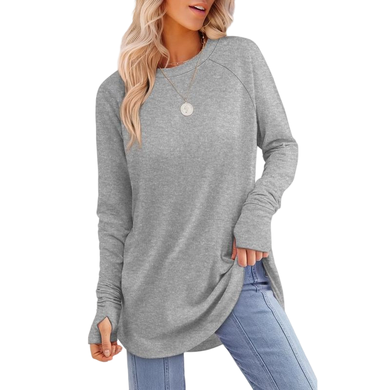 Womens Long Sleeve Round Neck Tunic Tops🎊