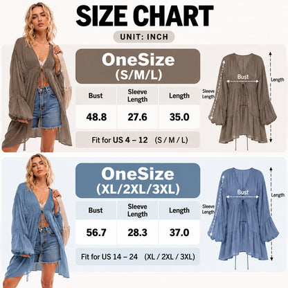 Flowy Boho Cardigan Tie-Front Duster Top