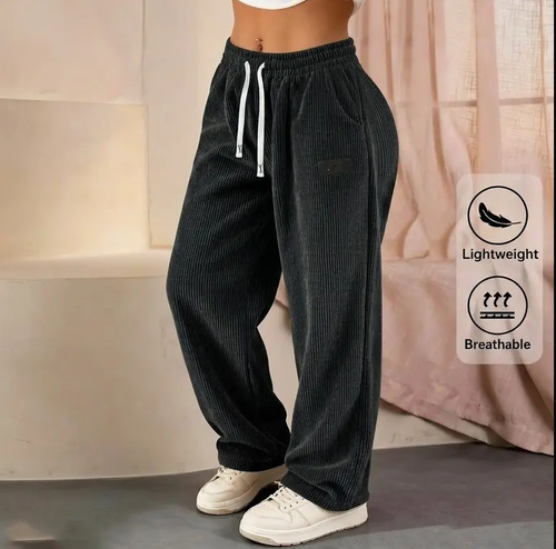 [LAST DAY SALE]Women's Solid Straight Leg Corduroy Bottoms-100% Cotton