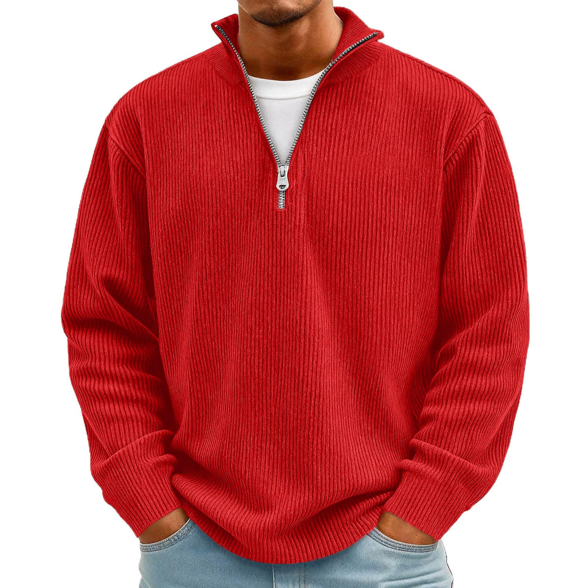 Men's Corduroy Quarter-Zip Pullover