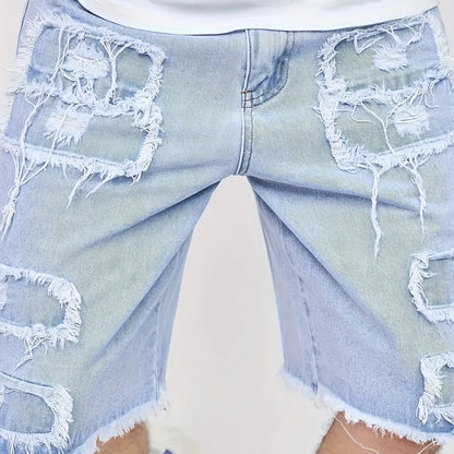 ⚡Raw Hem Denim Shorts with Rips