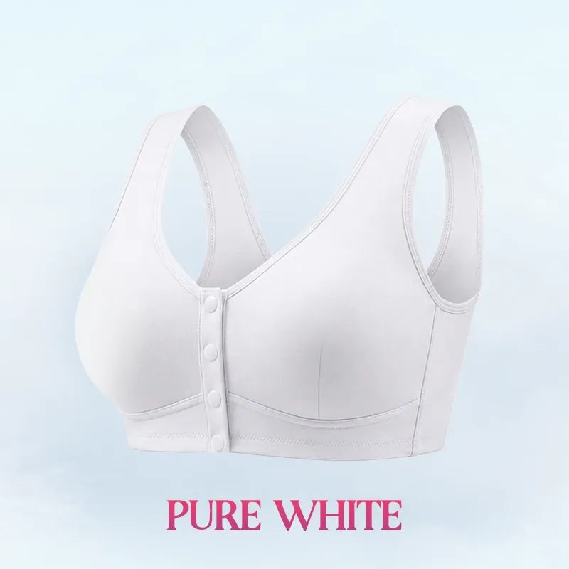 🔥Last Day💥Front Closure Breathable Cotton Lifting Bra for Senior