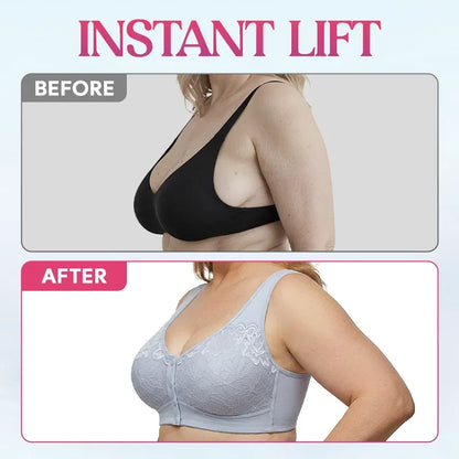 🔥Last Day💥Front Closure Breathable Cotton Lifting Bra for Senior