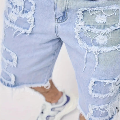 ⚡Raw Hem Denim Shorts with Rips