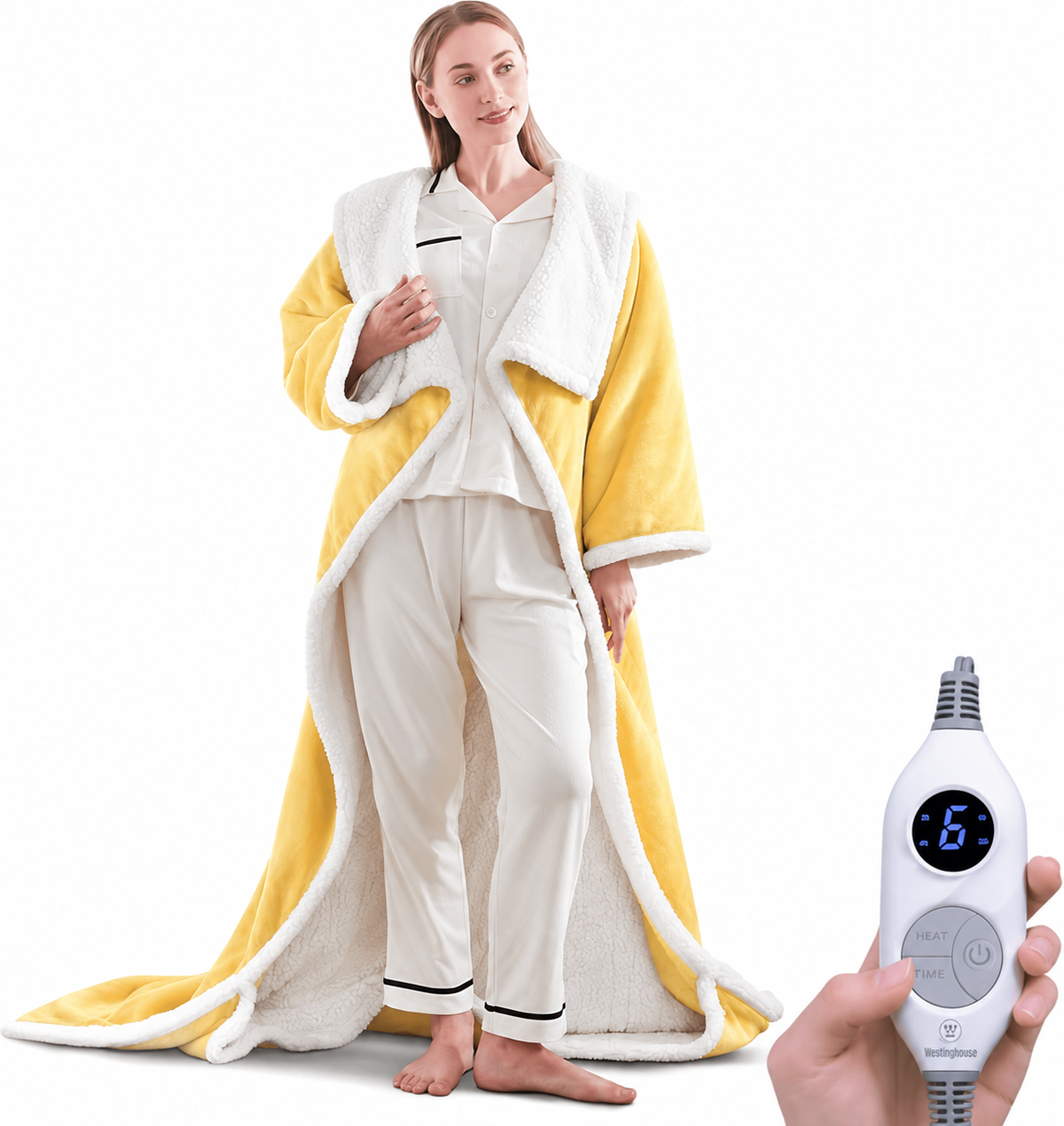 🔥 Couverture chauffante Sherpa avec poche pour les pieds – Ultra douce & arrêt automatique