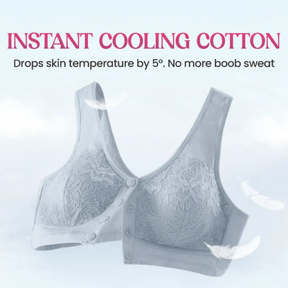 🔥Last Day💥Front Closure Breathable Cotton Lifting Bra for Senior