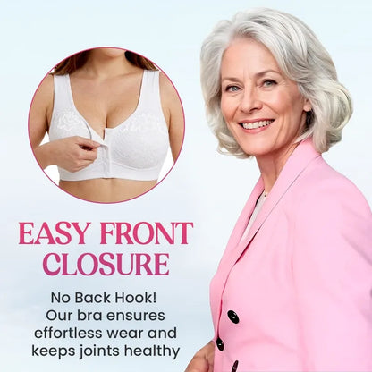 🔥Last Day💥Front Closure Breathable Cotton Lifting Bra for Senior