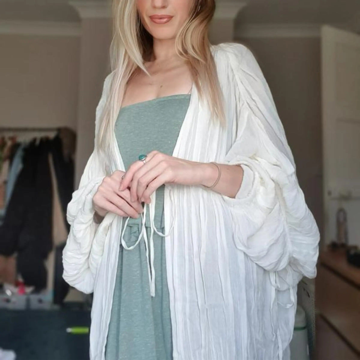Flowy Boho Cardigan Tie-Front Duster Top