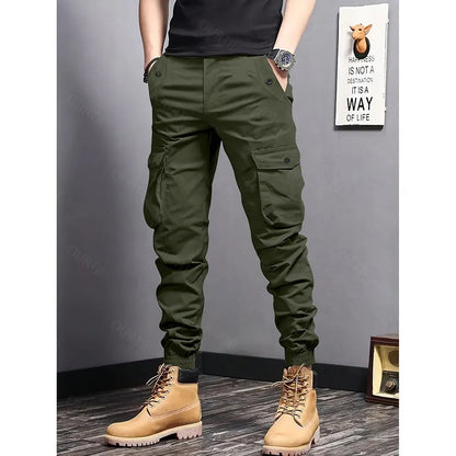 Men’s Multi-Color Cargo Joggers – Multi-Pocket Casual Pants